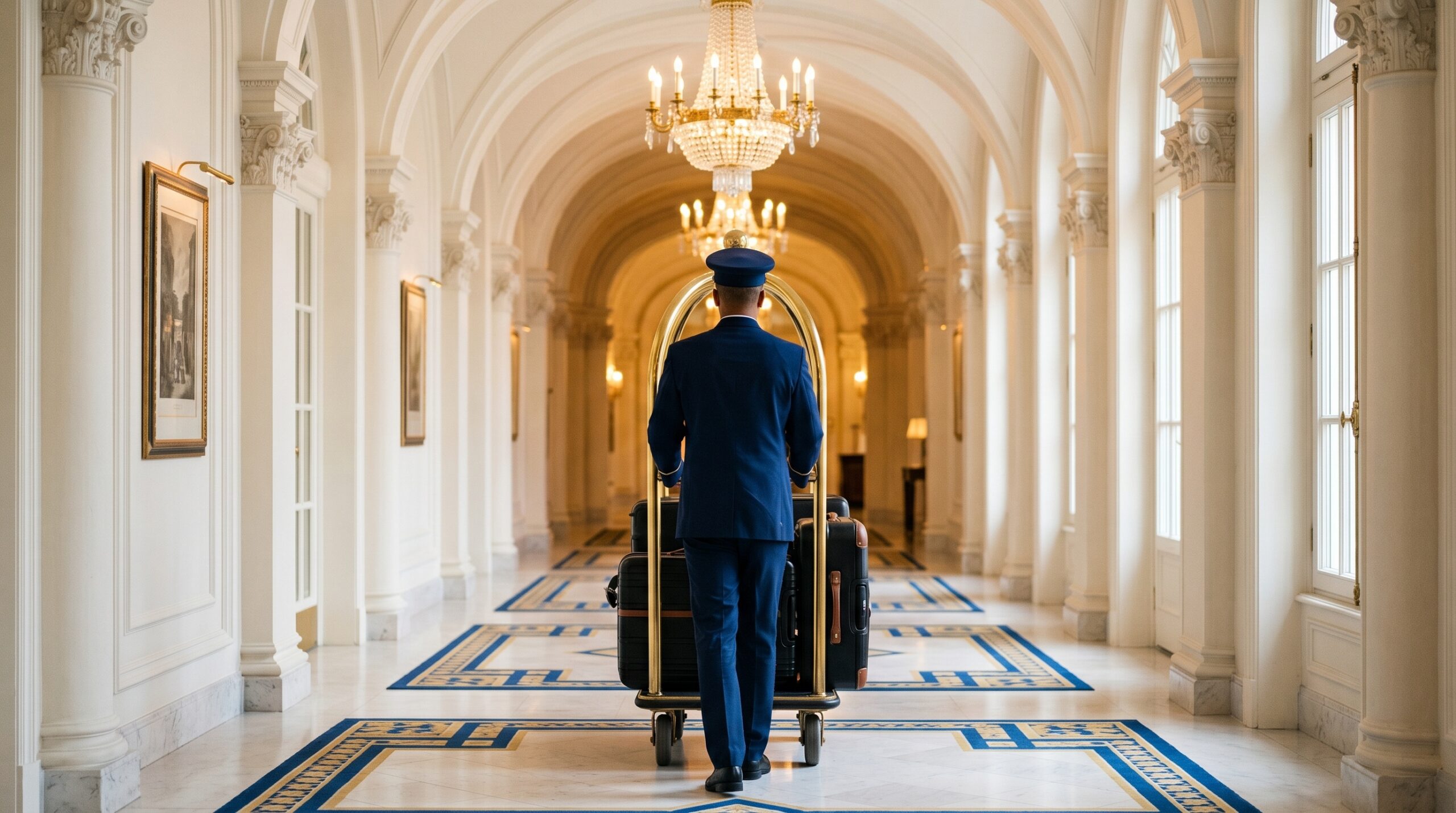 Luxury hotel arrival